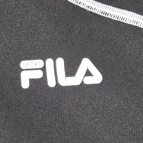 FILA Sport EUC running 1/4 zip pullover long sleeve Medium black white - Picture 16 of 16